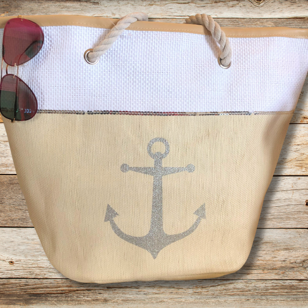 Large Anchor Canvas Tote Bag