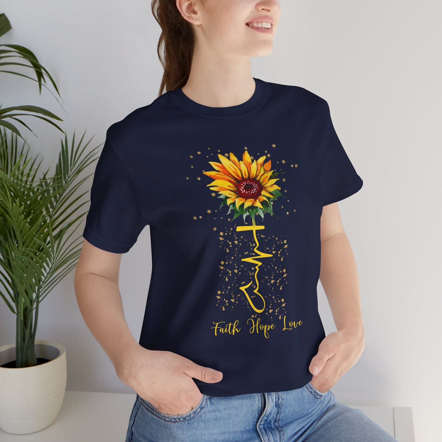 Faith, Hope and Love Sunflower Graphic Tee