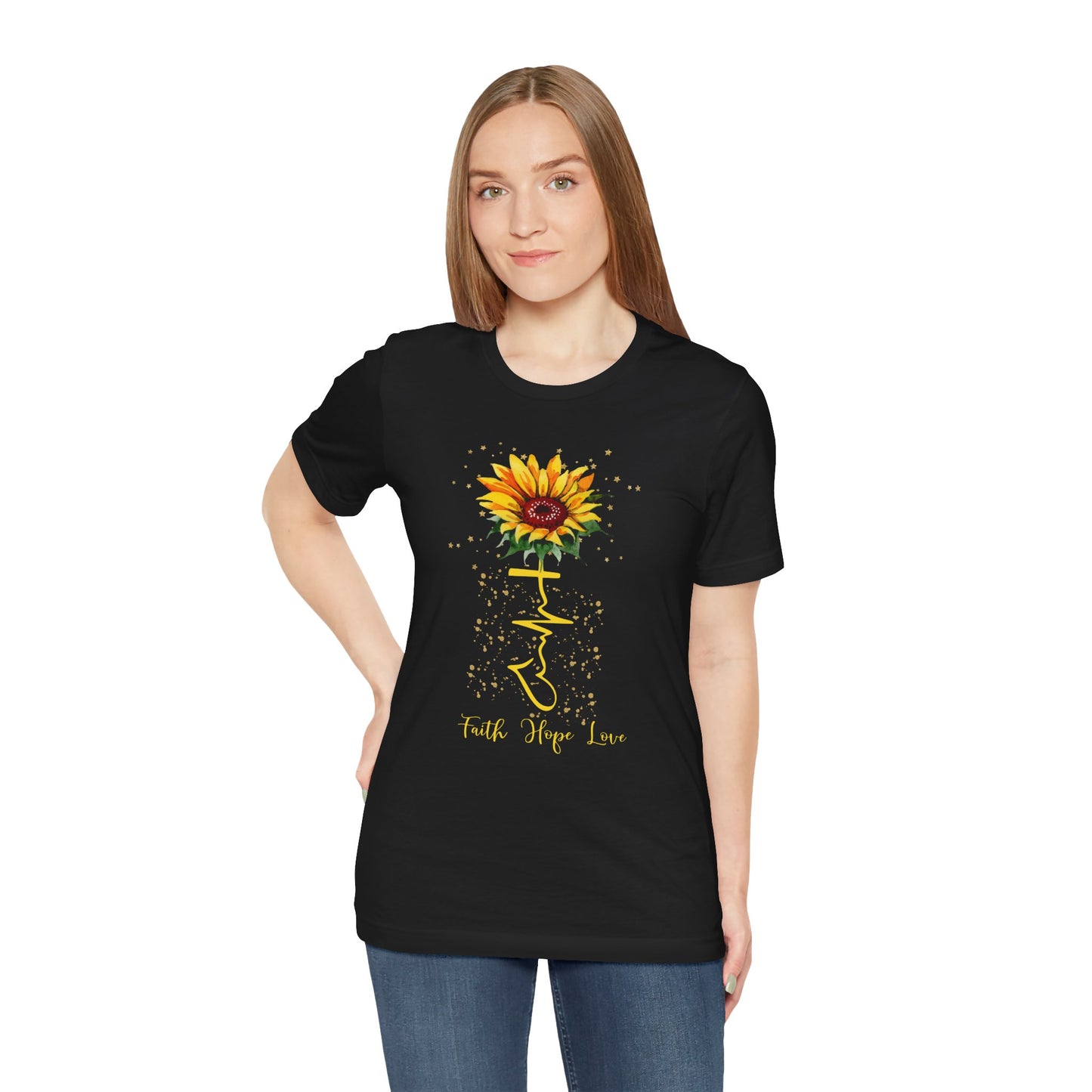 Faith, Hope and Love Sunflower Graphic Tee