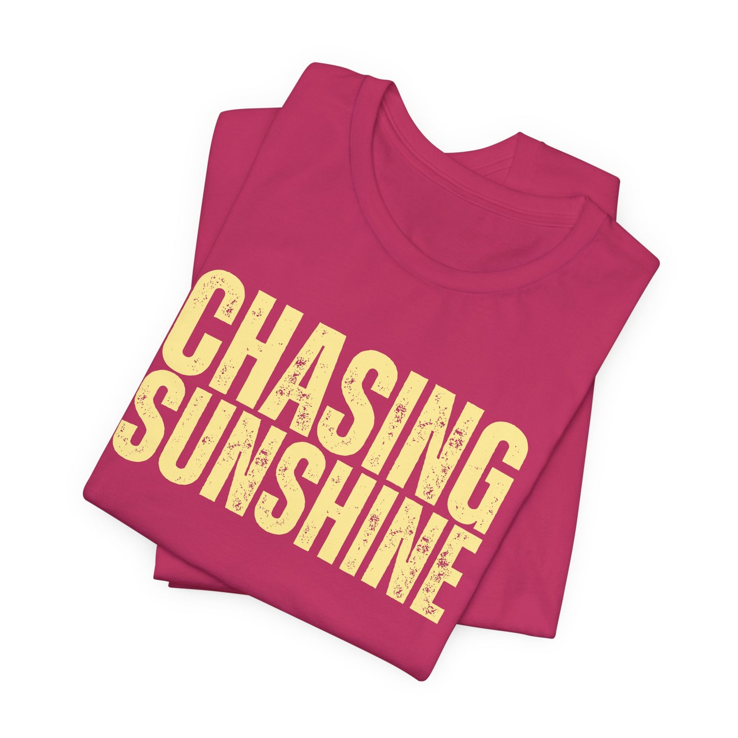 Chasing Sunshine Unisex Short Sleeve Tee - Bright Summer Vibes Graphic Tee for Beach Days, Road Trips & Sunshine Lovers