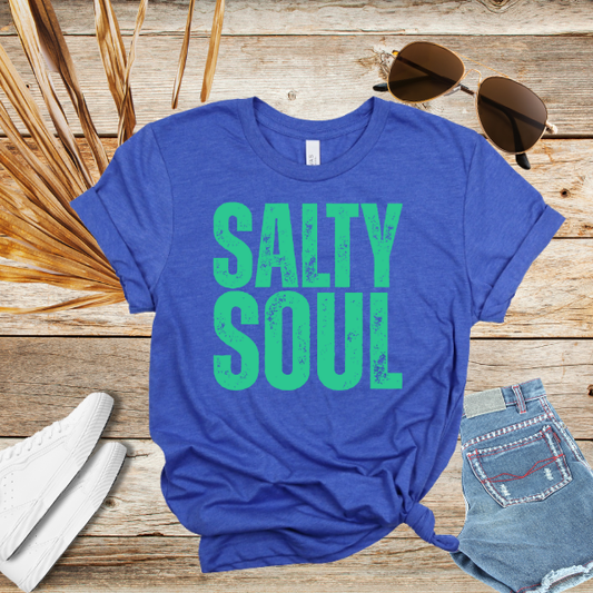 Salty Soul T-Shirt – Bold Summer Graphic Tee for Beach Lovers, Coastal Vibes & Boat Days