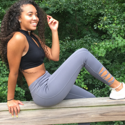 Charcoal Criss Cross High Rise Style Leggings