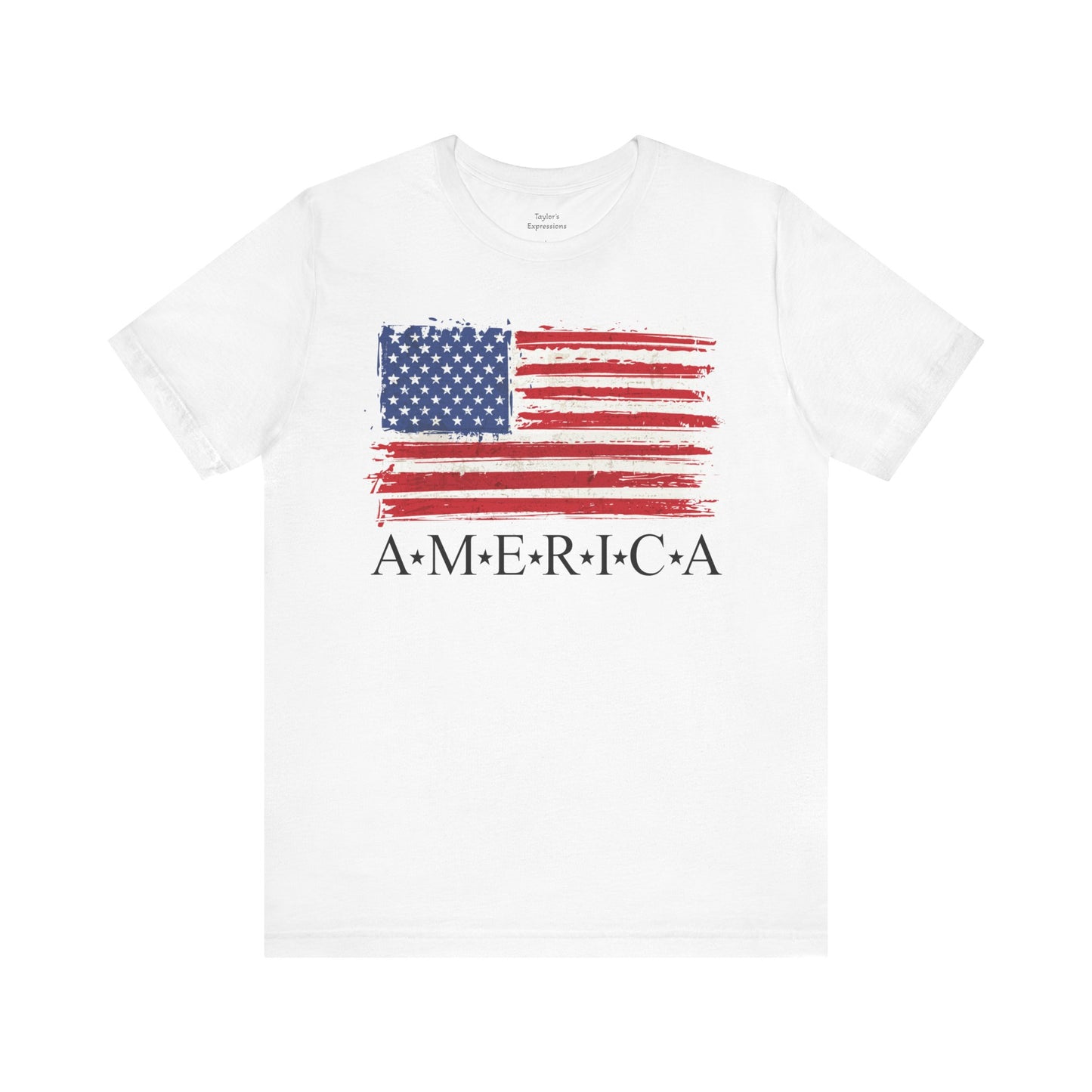 America Red, White and Blue Flag Short Sleeve Tee