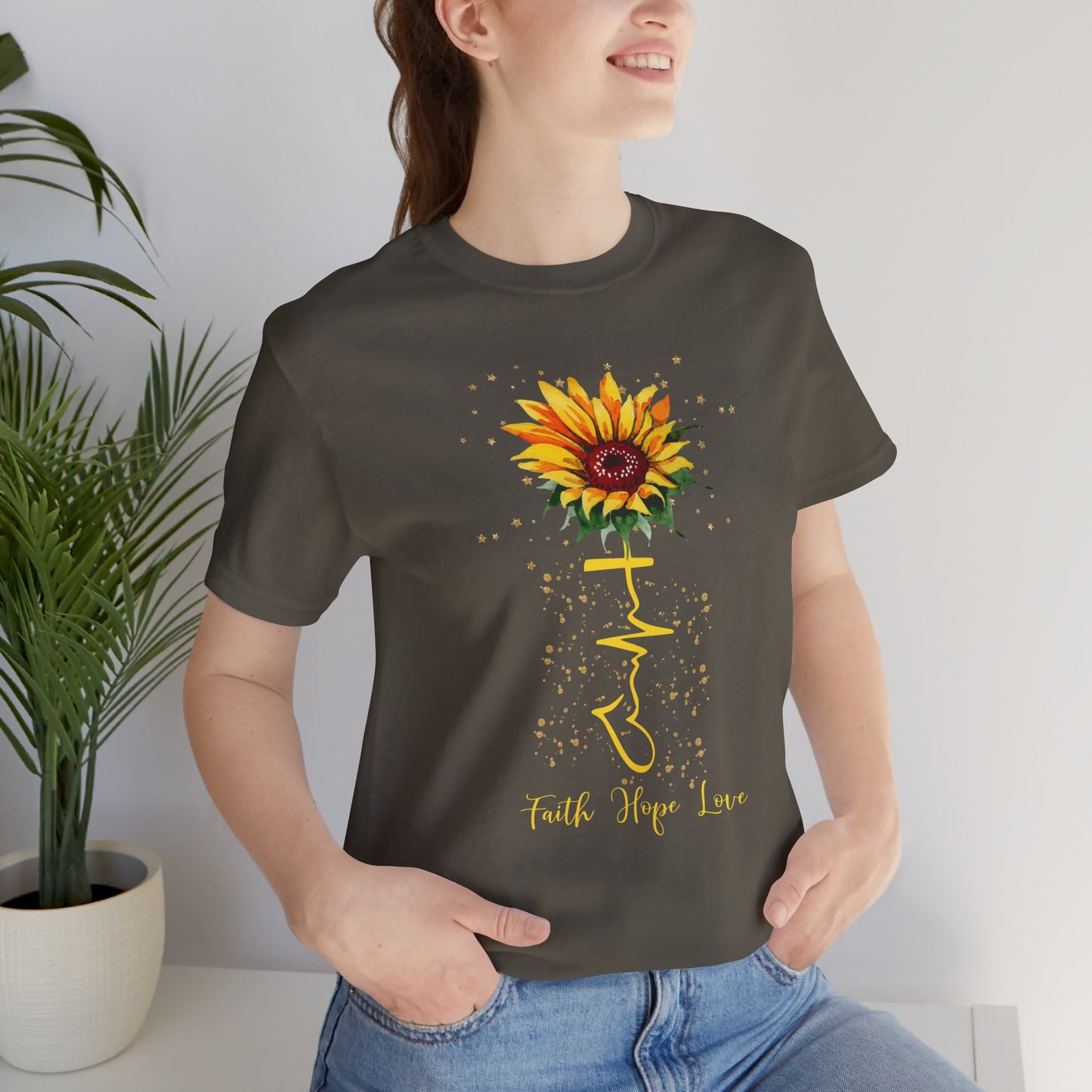 Faith, Hope and Love Sunflower Graphic Tee