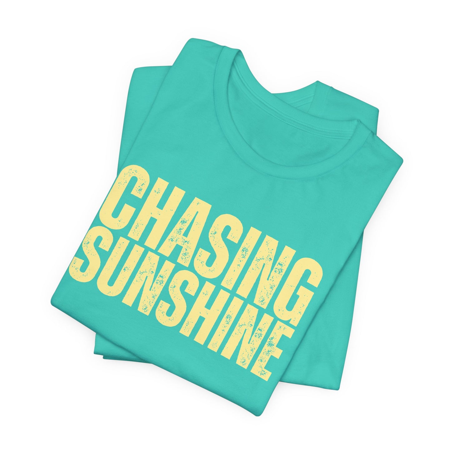 Chasing Sunshine Unisex Short Sleeve Tee - Bright Summer Vibes Graphic Tee for Beach Days, Road Trips & Sunshine Lovers