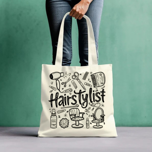 Hairstylist Doodle Tote Bag, Hairstylist Doodle Tote, Hairstylist Insprired Tote Bag, Gifts For Hairstylist and Color Specialist and hairdresser