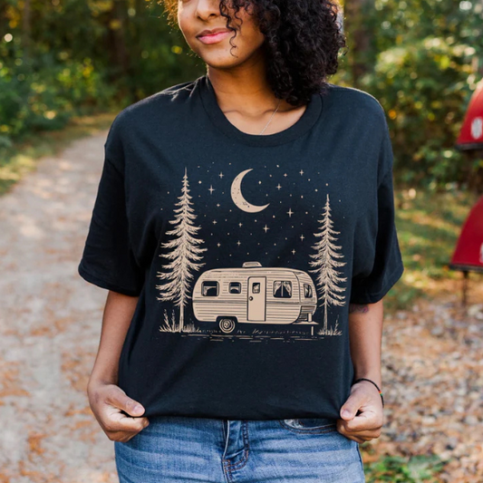 Comfort Colors Camper In The Woods Tee - Women's Camping Tee, Unisex Short Sleeve Tee, Camper T-shirt, Camping