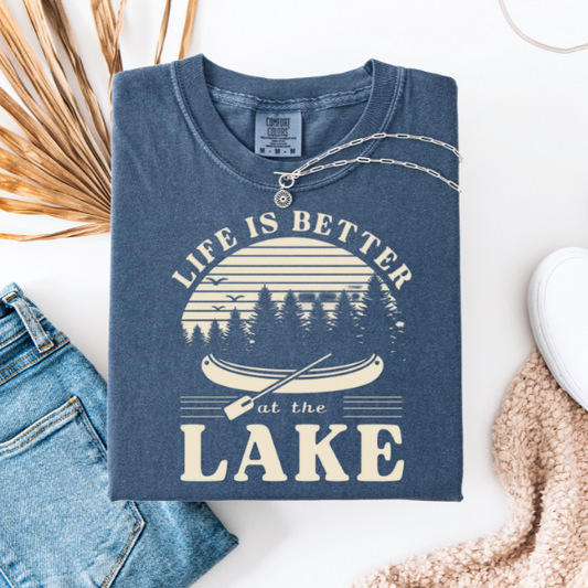 Comfort Colors, Life Is Better At The Lake Women's Unisex Short Sleeve Tee, Lake Lovers, Lake Vibes