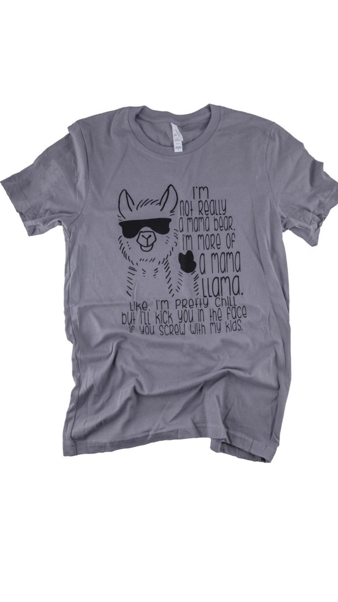 Grey short sleeve 'Mama LLama" graphic tee