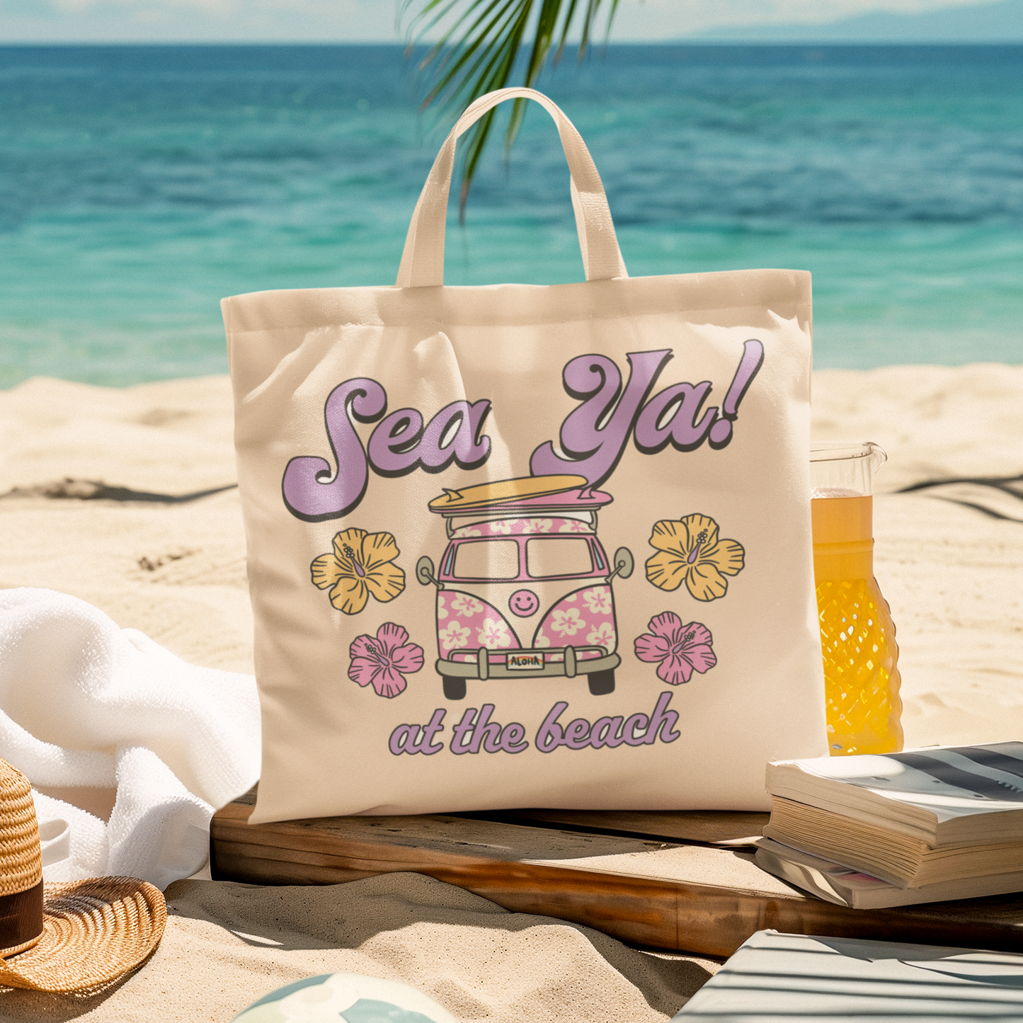 Sea Ya At The Beach Summer Tote Bag!