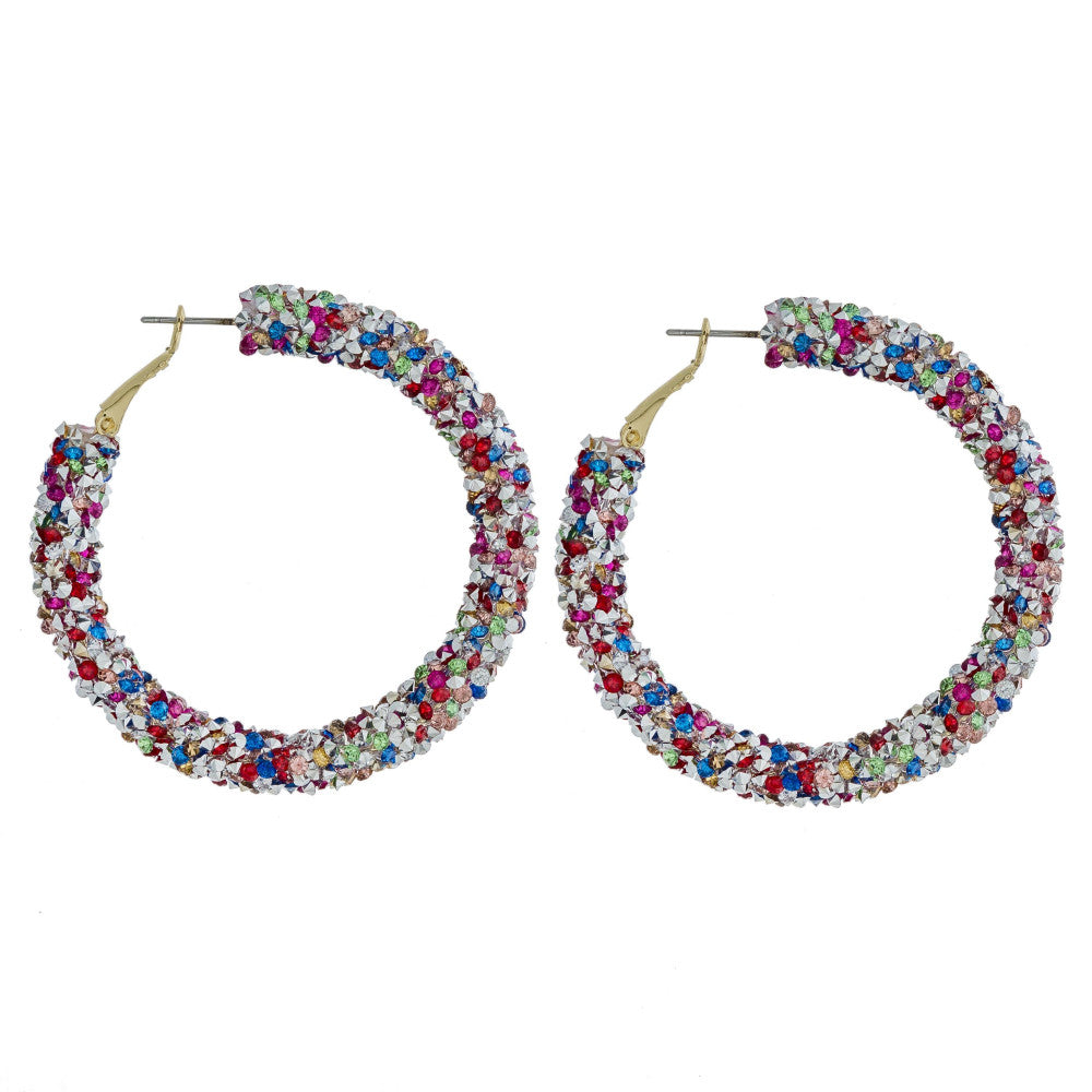 Large Multi Color Hoop Earrings