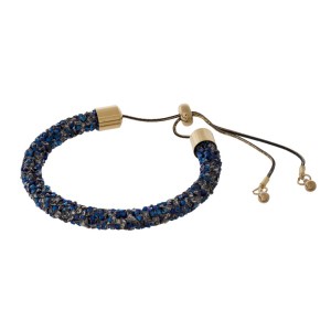 Fashionable Adjustable bracelet with druzy style stones.