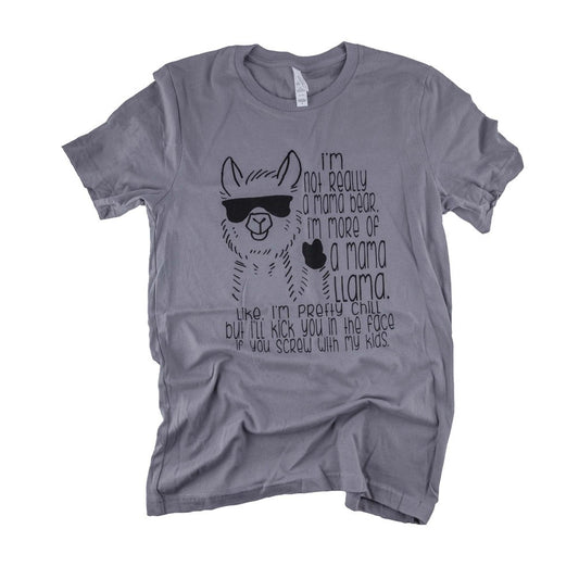 Grey short sleeve 'Mama LLama" graphic tee