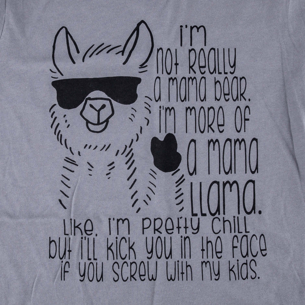 Grey short sleeve 'Mama LLama" graphic tee