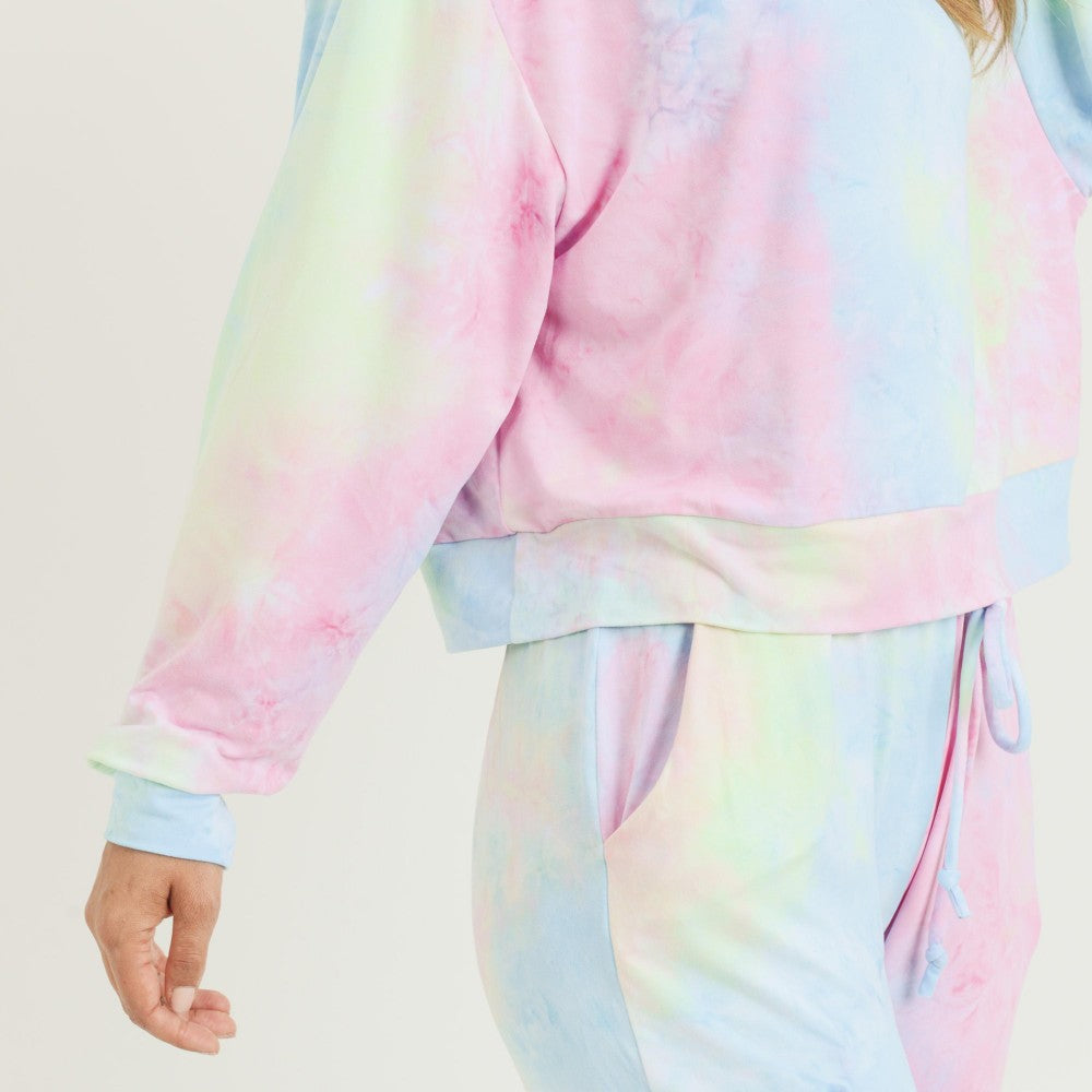 Tie-Dye Long Sleeve Shirt Aqua and Yellow