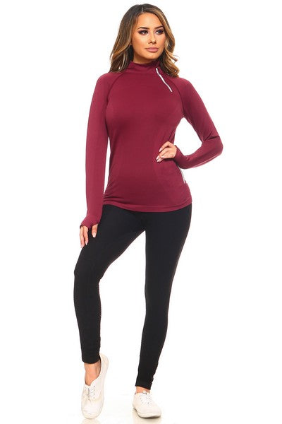 Curve Hugging Sporty Burgundy Pullover Jacket