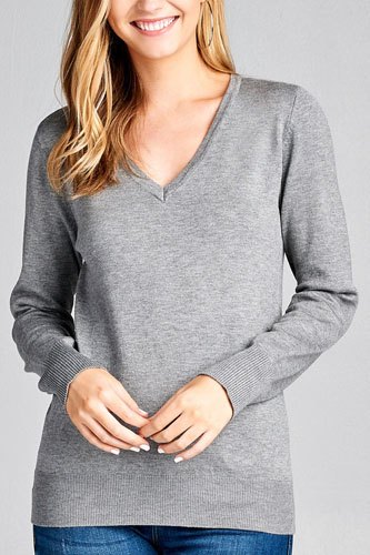 Soft Long Sleeve V-Neck Sweater