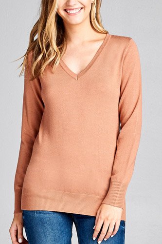 Soft Long Sleeve V-Neck Sweater