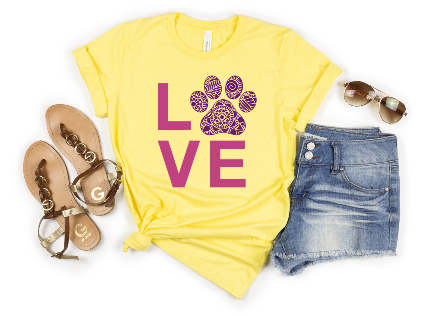 Love Dog Paw Bella Canvas T-shirt