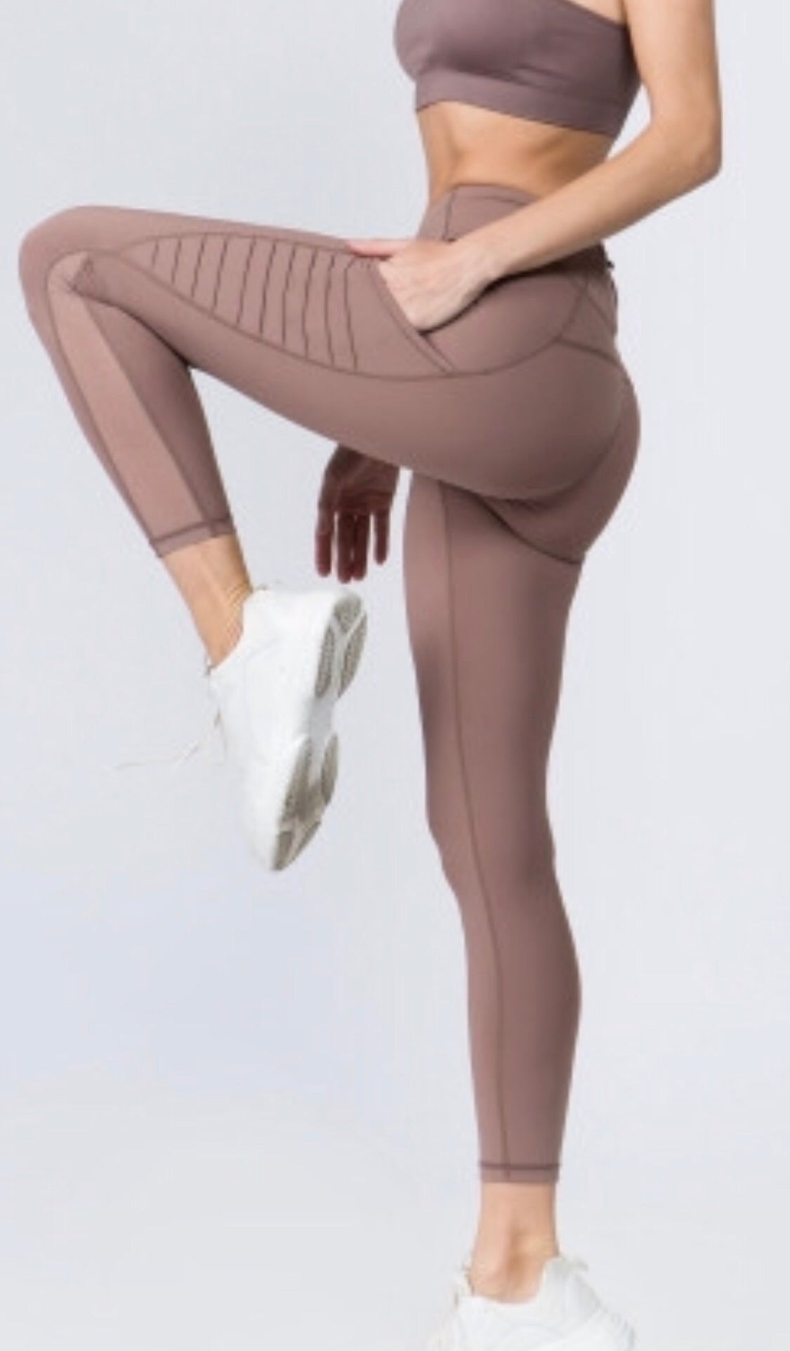Smoky Mauve - Three Pocket Active Leggings