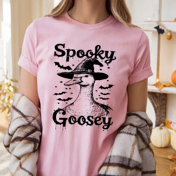 Spooky Goosey Halloween Tee, Comfort Colors T-Shirt, Halloween Tee, Halloween Spirit T-Shirt, Trending Halloween Tee