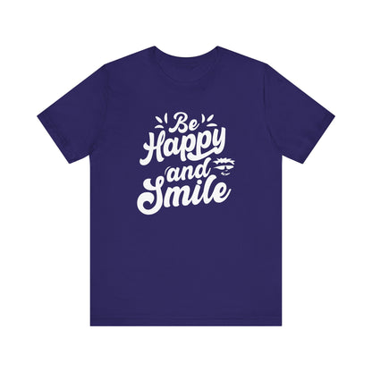 Be Happy and Smile Graphic Tee - Perfect for Everyday Comfort & Casual Style