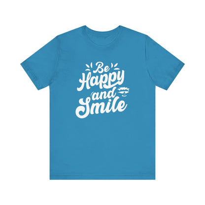 Be Happy and Smile Graphic Tee - Perfect for Everyday Comfort & Casual Style