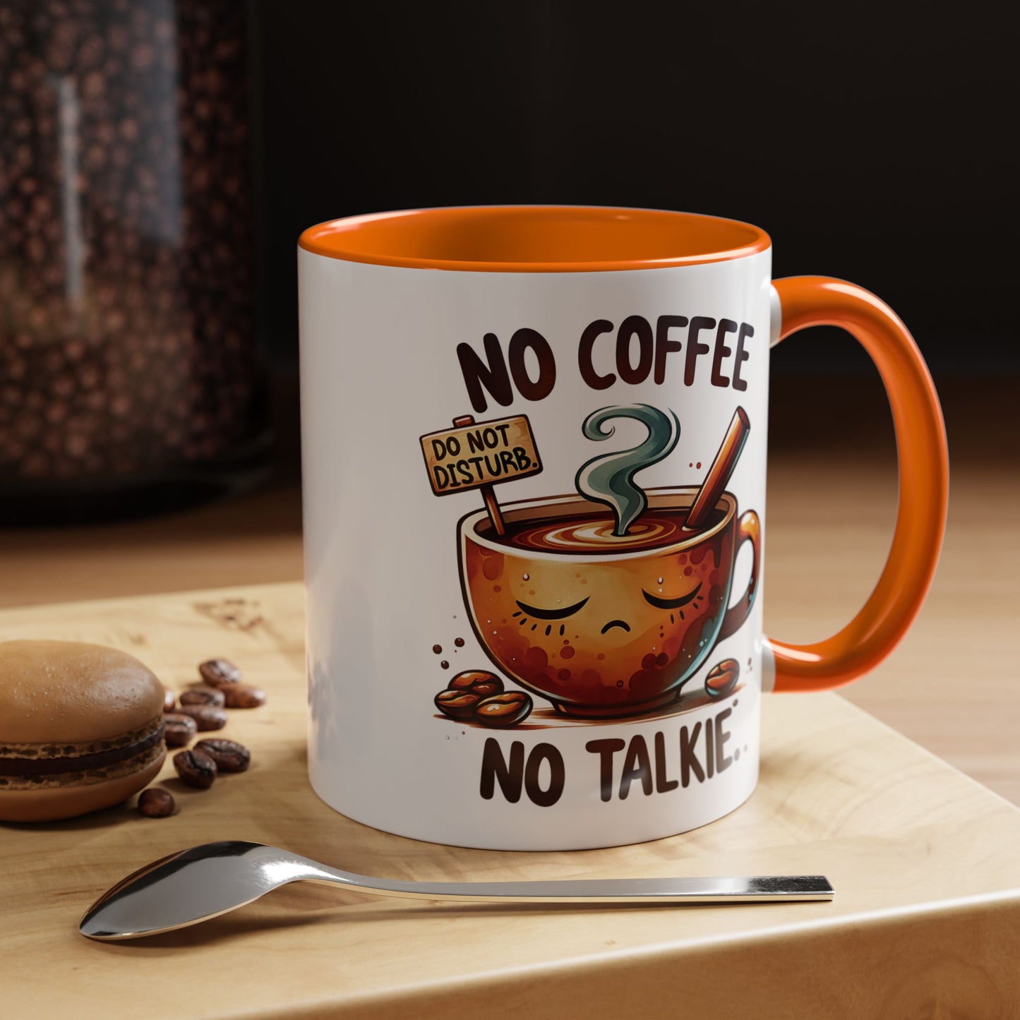 No Coffee No Talkie Mug - Fun Accent Coffee Cup for Caffeine Lovers