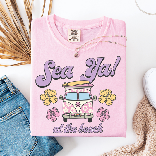 Comfort Colors, Sea Ya at the Beach! 🌺 Short Sleeve, Womens t-shirt