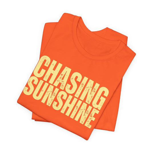Chasing Sunshine Unisex Short Sleeve Tee - Bright Summer Vibes Graphic Tee for Beach Days, Road Trips & Sunshine Lovers