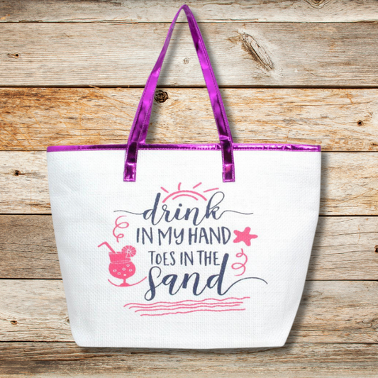 Drink In My Hand Toes In The Sand Tote Bag