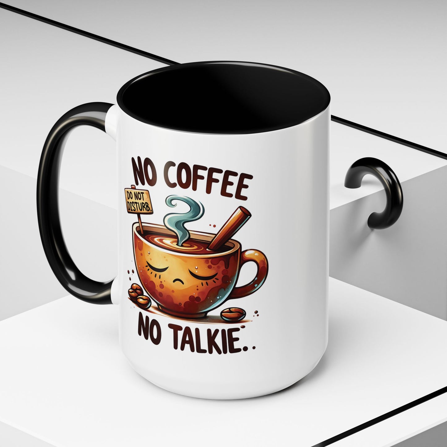 No Coffee No Talkie Mug - Fun Accent Coffee Cup for Caffeine Lovers