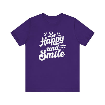 Be Happy and Smile Graphic Tee - Perfect for Everyday Comfort & Casual Style