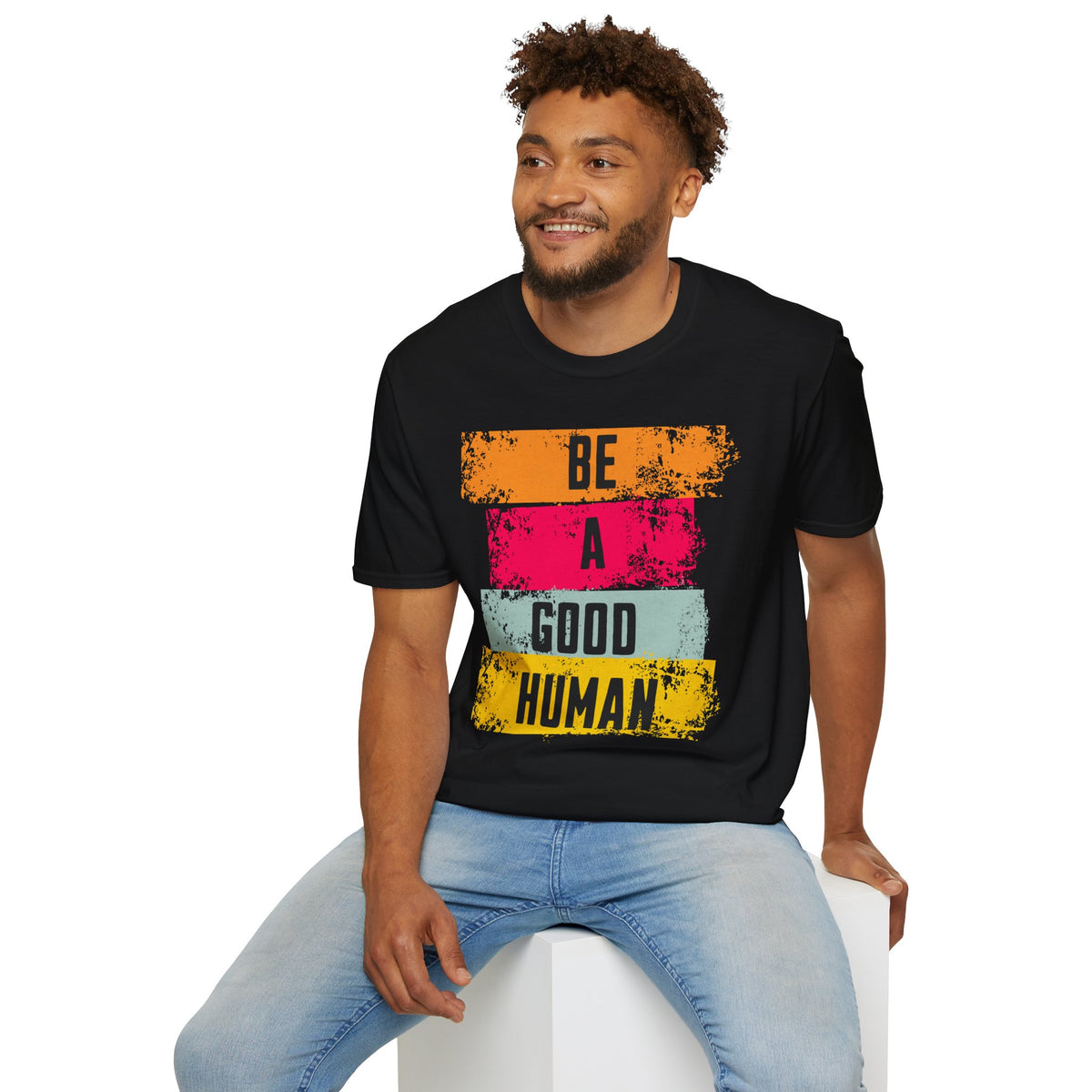 Be A Good Human Unisex Softstyle T-Shirt - Inspirational Graphic Tee for Casual Wear