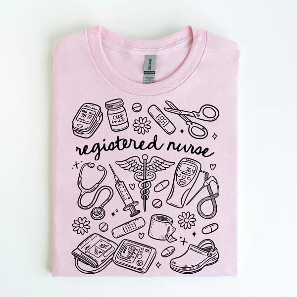 Registered Nurse Doodle T-Shirt, Nurses Doodle Shirt, Nurse Insprired Tee, Gifts For Nurses
