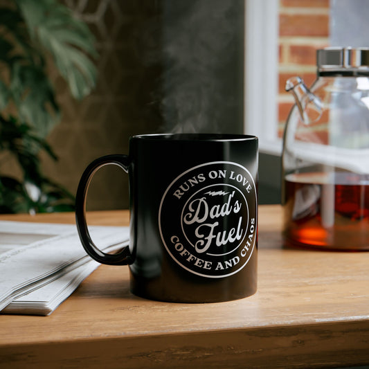 Dad Fuel Coffee Mug, Black 11oz/15oz, Gift for Dad, Coffee Lover, Gifts For Him
