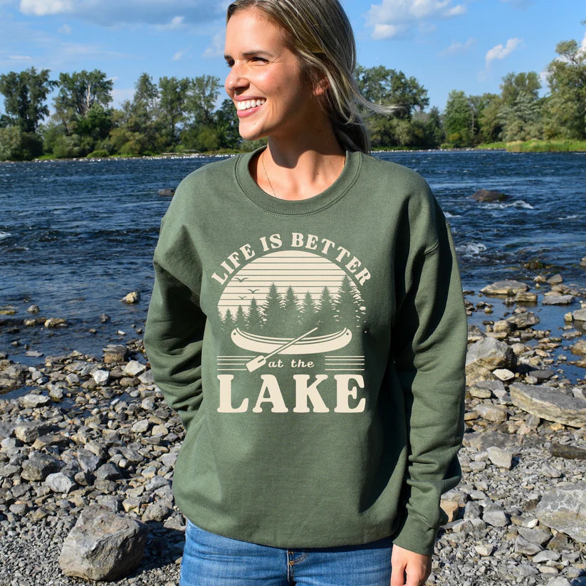Women's Lake Life Crewneck Sweatshirt | Life Is Better At The Lake