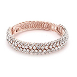 Beautiful Flexible Rhinestone Metal Bracelet with Rose Gold Band
