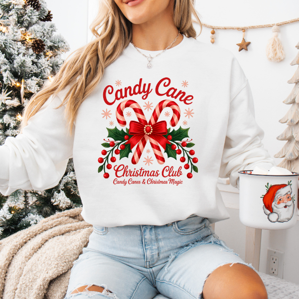 Candy Cane Christmas Club Holiday Sweatshirt