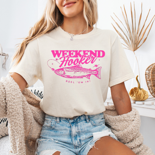 Comfort Colors Weekend Hooker Reel Em In  Short Sleeve Unisex Tee