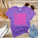 Florida The Sunshine State, Womens T-Shirt, Vacation Shirt, Summer Apparel, Trendy Gift, Casual Wear