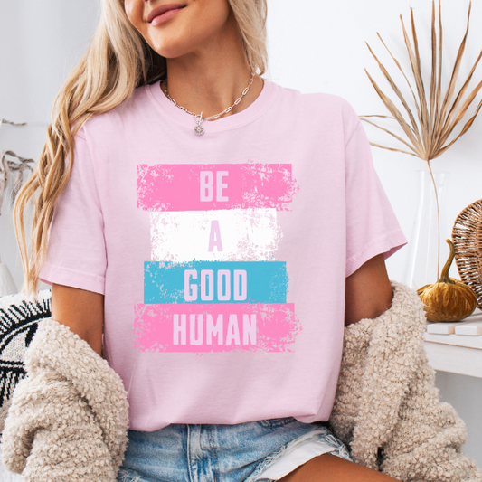 Inspirational T-shirt - 'Be a Good Human' Comfort Color Tee