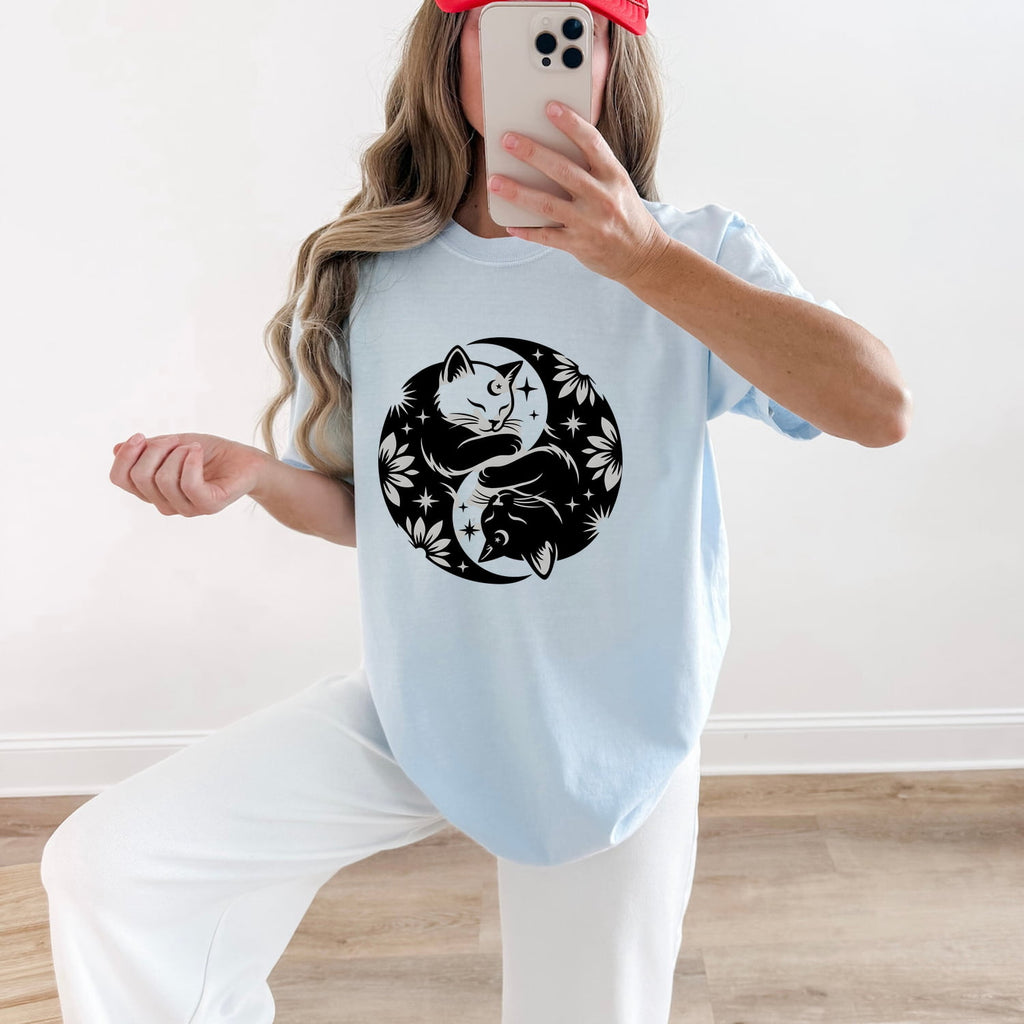 Yin Yang Felines Zodiac Cat T-Shirt