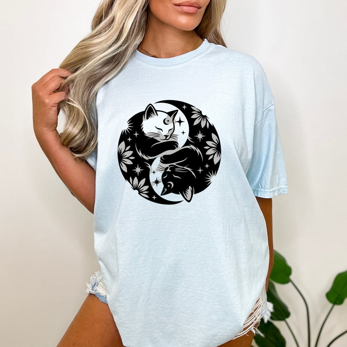 Yin Yang Felines Zodiac Cat T-Shirt