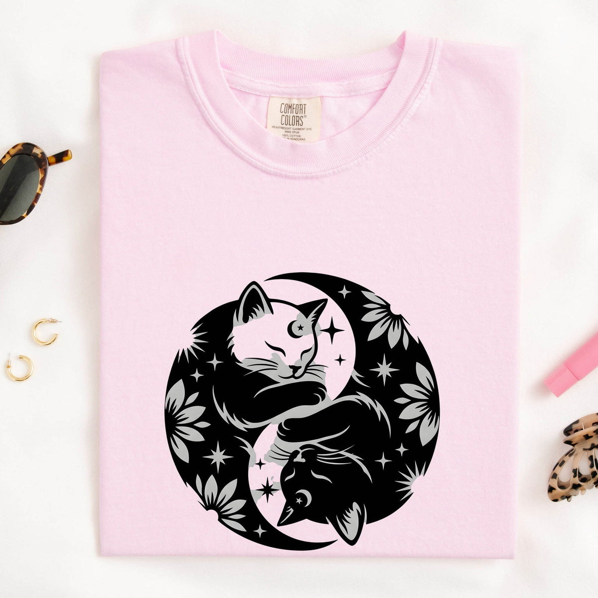 Yin Yang Felines Zodiac Cat T-Shirt