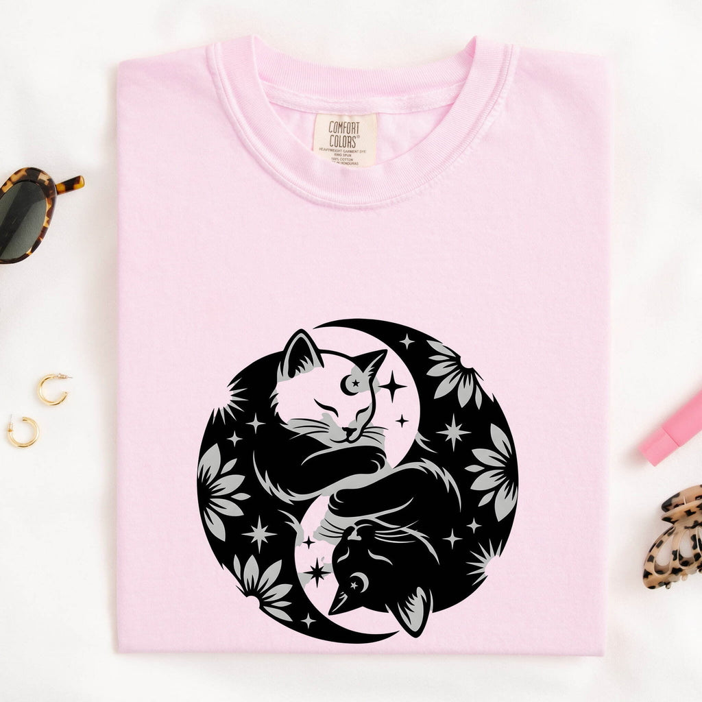 Yin Yang Felines Zodiac Cat T-Shirt