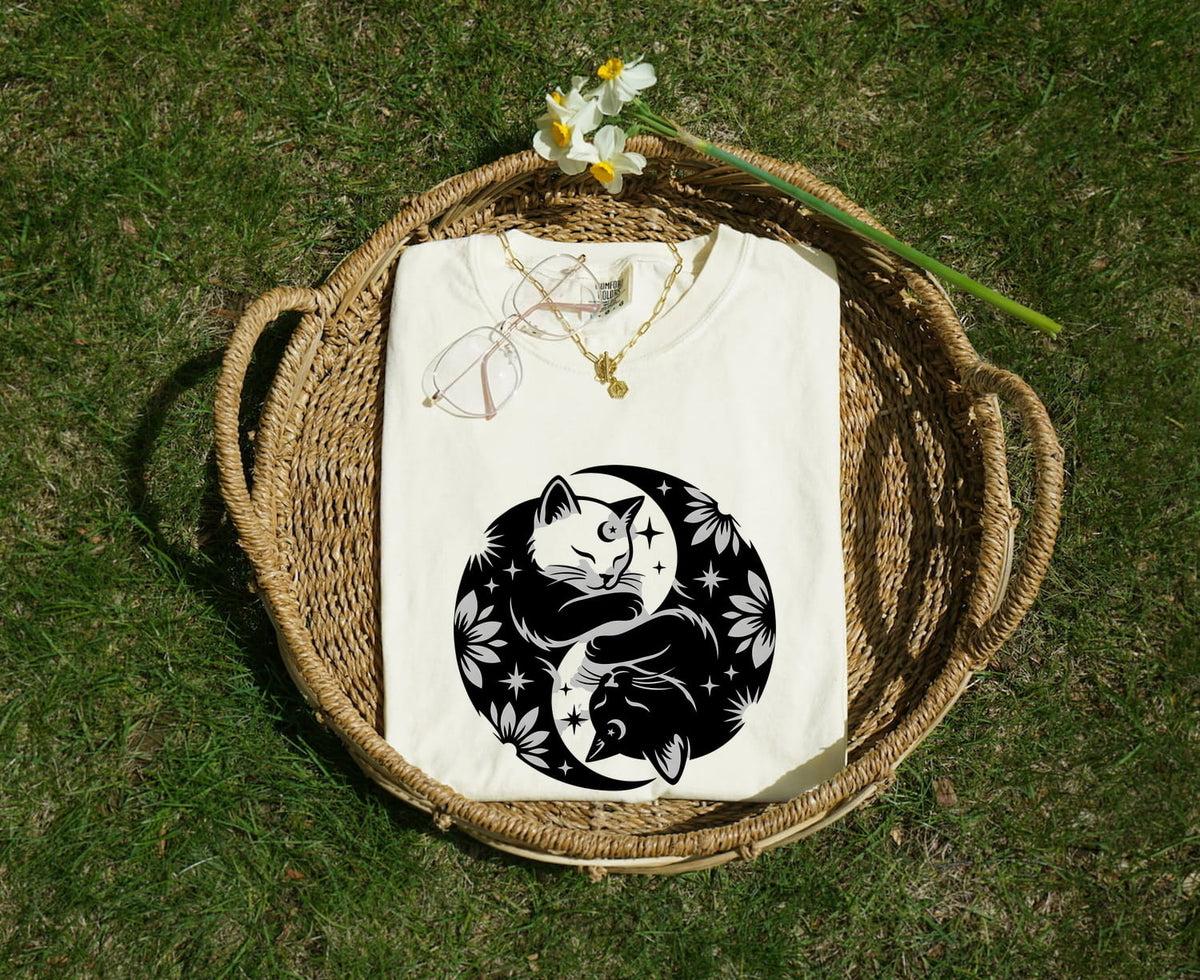 Yin Yang Felines Zodiac Cat T-Shirt