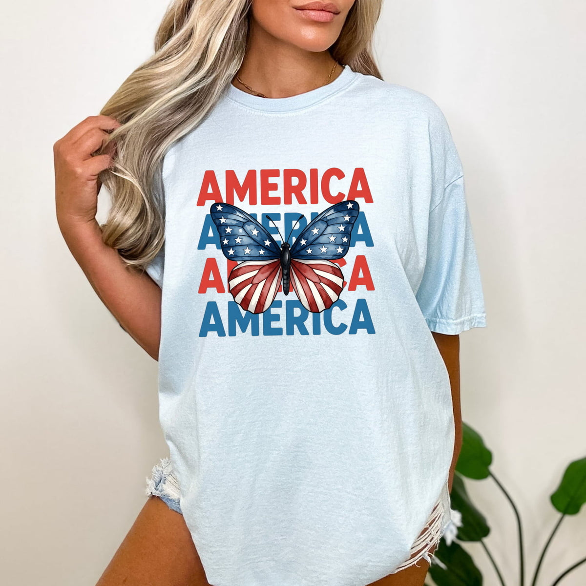 Patriotic Butterfly America Comfort Colors T-Shirt