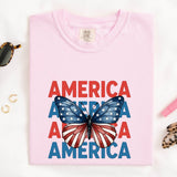 Patriotic Butterfly Shirt 4th Of July Patriotic Gift Women Watercolor Tee Butterfly T-Shirt Independence Day Fan Watercolour Tshirt American