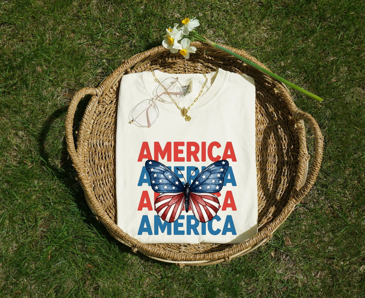 Patriotic Butterfly America Comfort Colors T-Shirt